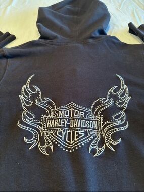 Harley-Davidson Women’s Black Hoodie w/Embroidered Shield & Flame Motif M , $28